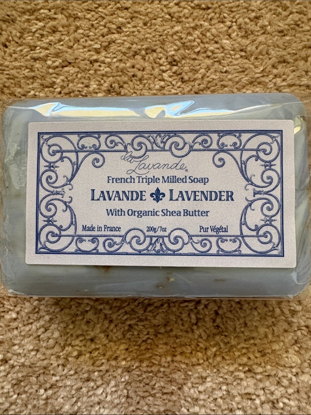 La Lavande Lavender French Triple Milled Soap Organic Shea Butter - Lavender